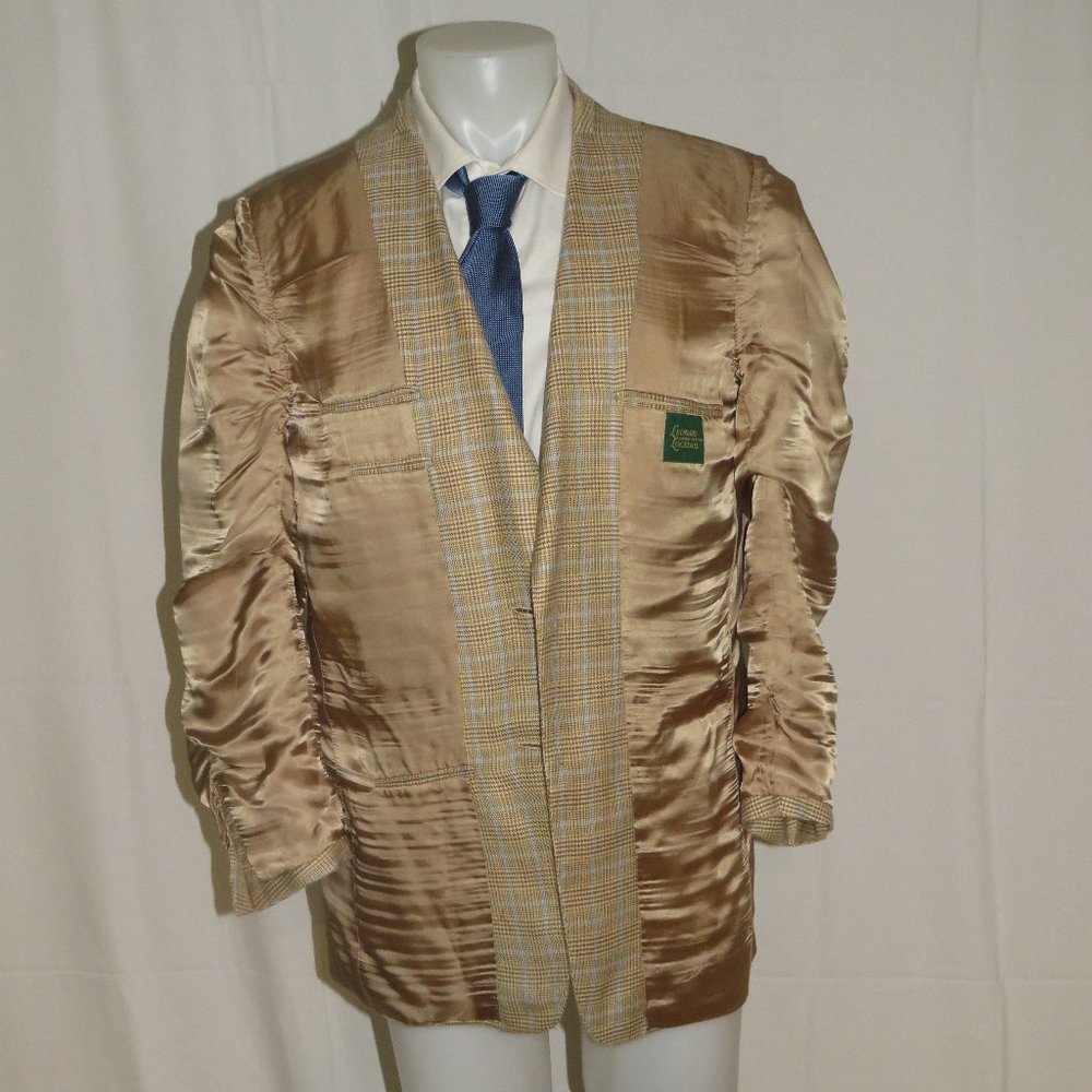 Leonard Logsdail Savile Row Bespoke Tan Plaid Two… - image 8